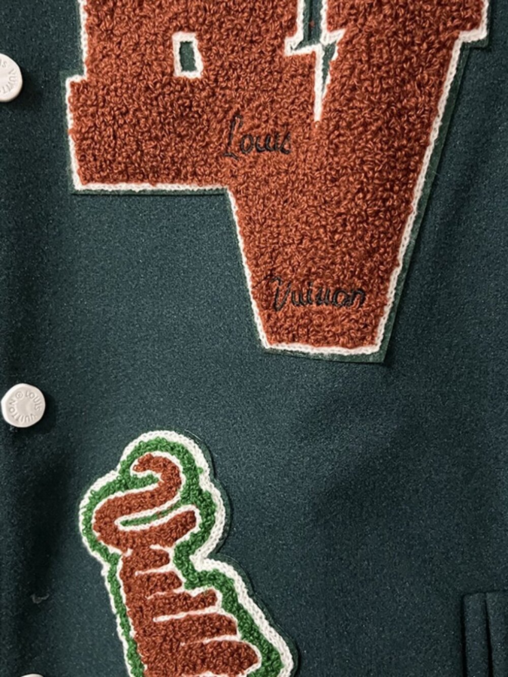 Louis Vuitton Dark Green Monogram Baseball Jacket - Picture 9 of 11